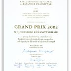 Nominacja do Grand Prix w Konkursie Prezydenta Rzeczypospolitej Polskiej Aleksandra Kwaśniewskiego na Najlepszy Dyplom Ukończenia Studi&oacute;w w Zakresie Sztuk Projektowych